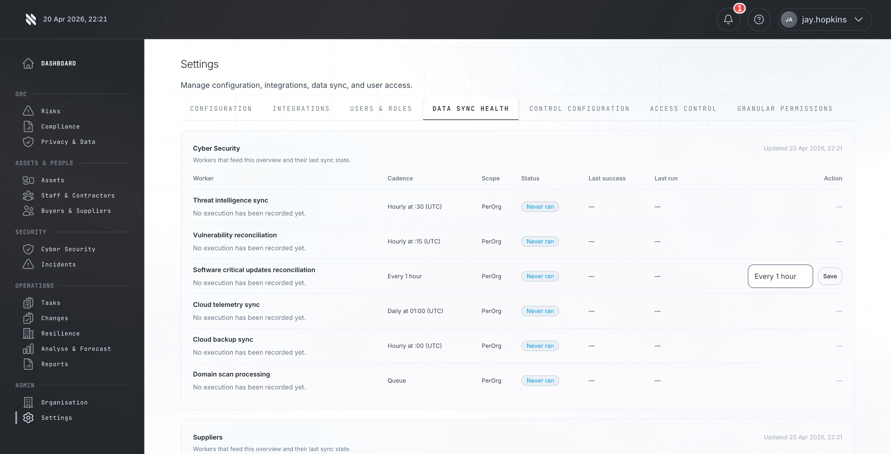 Fig Agentic Remediation - automated data sync workers with cadence and status