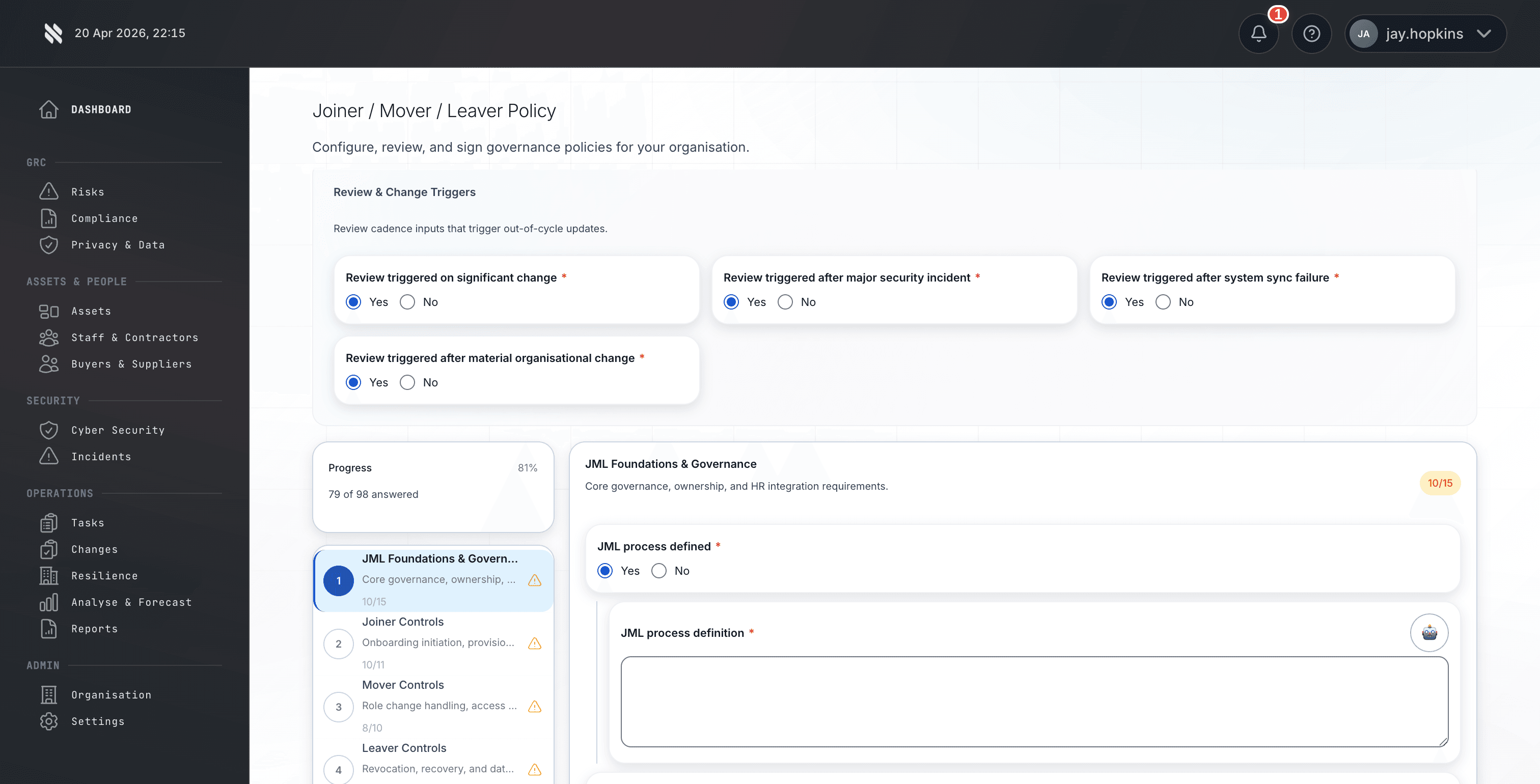 Fig workflow from policy generation to automated remediation and evidence logging