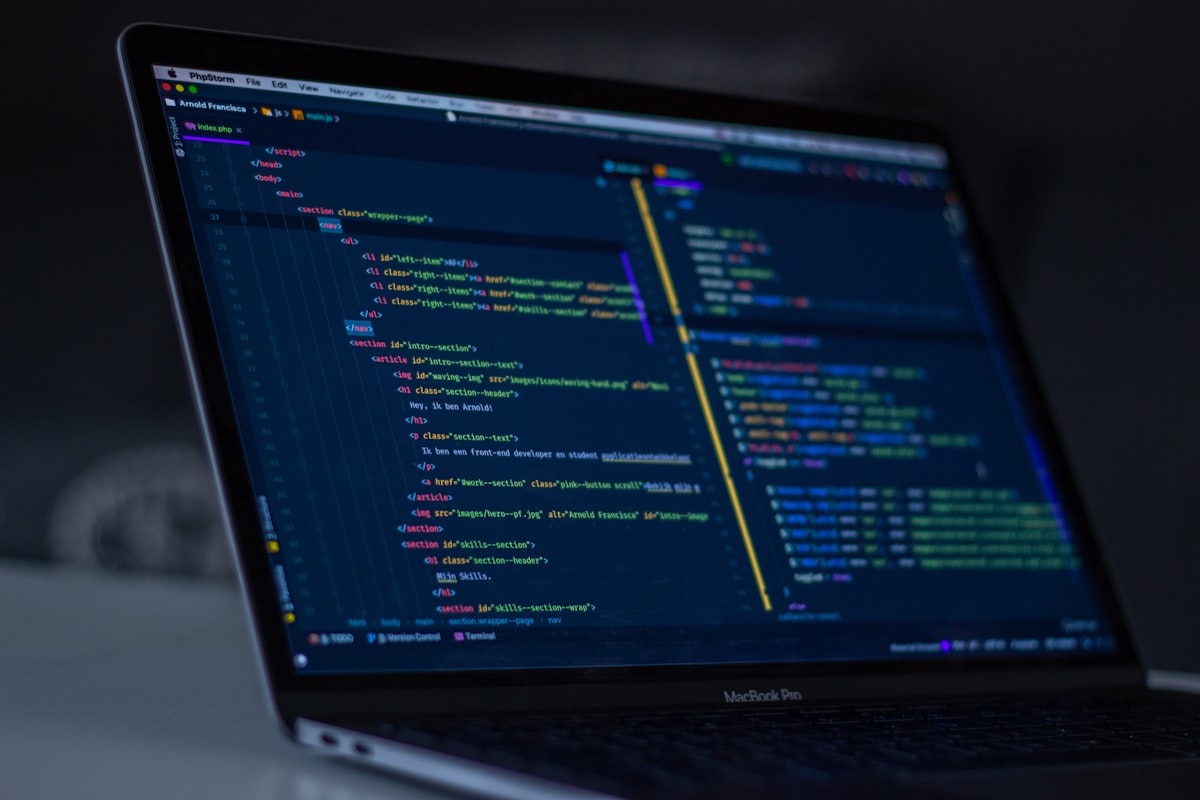Source code on a developer screen